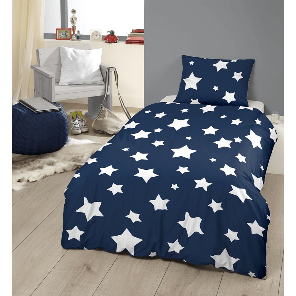 

Good Morning Dekbedovertrek 5130-A STARS 140x200/220 cm blauw