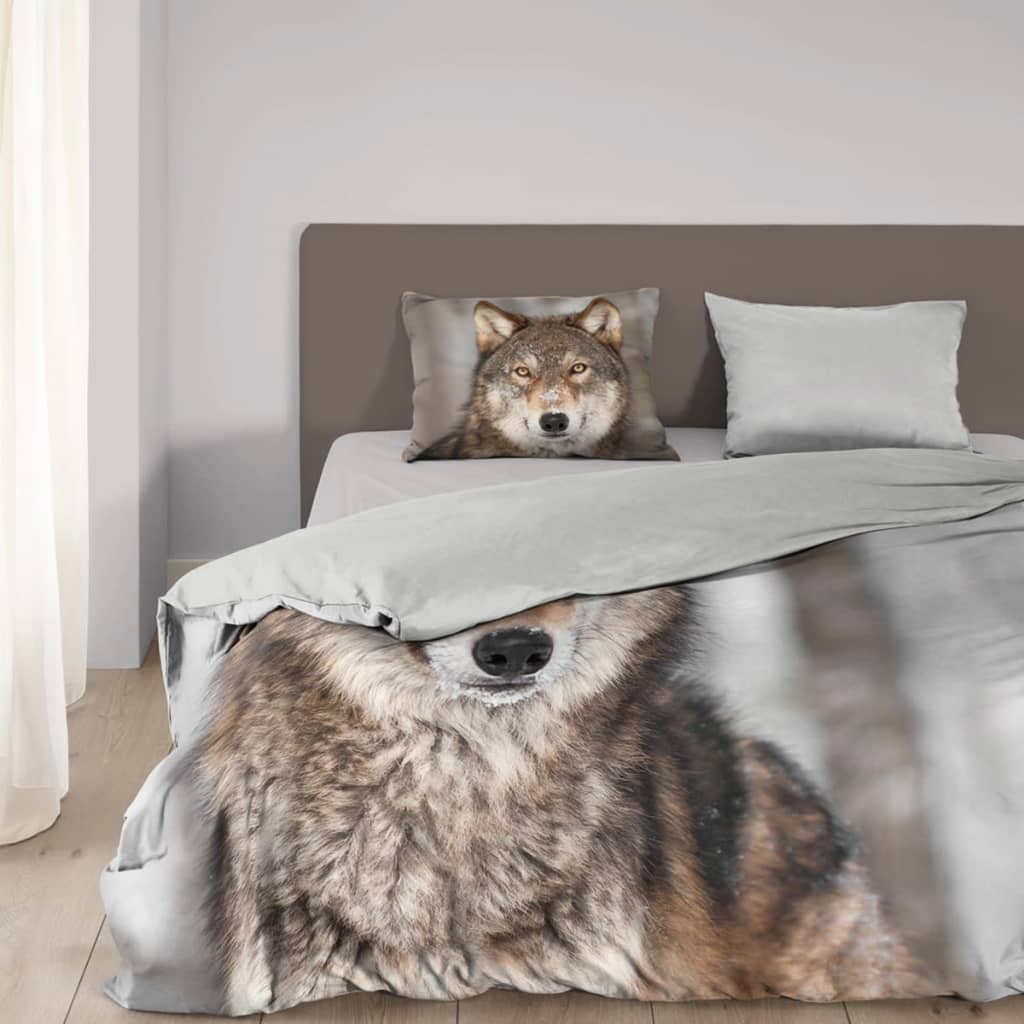 

Good Morning Dekbedovertrek 5703-P Wolf 155x200 cm meerkleurig