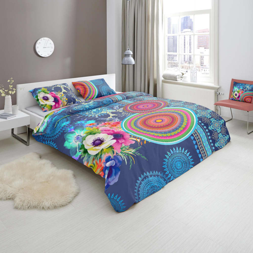 VidaXL - HIP Dekbedovertrek 5594-H DARLENE 200x200/220 cm blauw VidaXL - HIP Dekbedovertrek 5594-H DARLENE 200x200/220 cm blauw