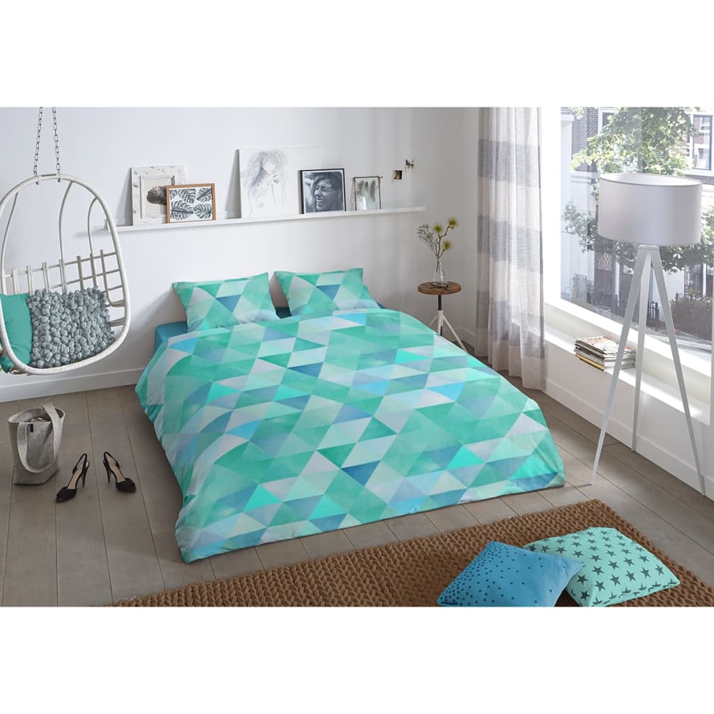 VidaXL - Good Morning Dekbedovertrek 5759-A TRIA 140x200/220 cm aqua