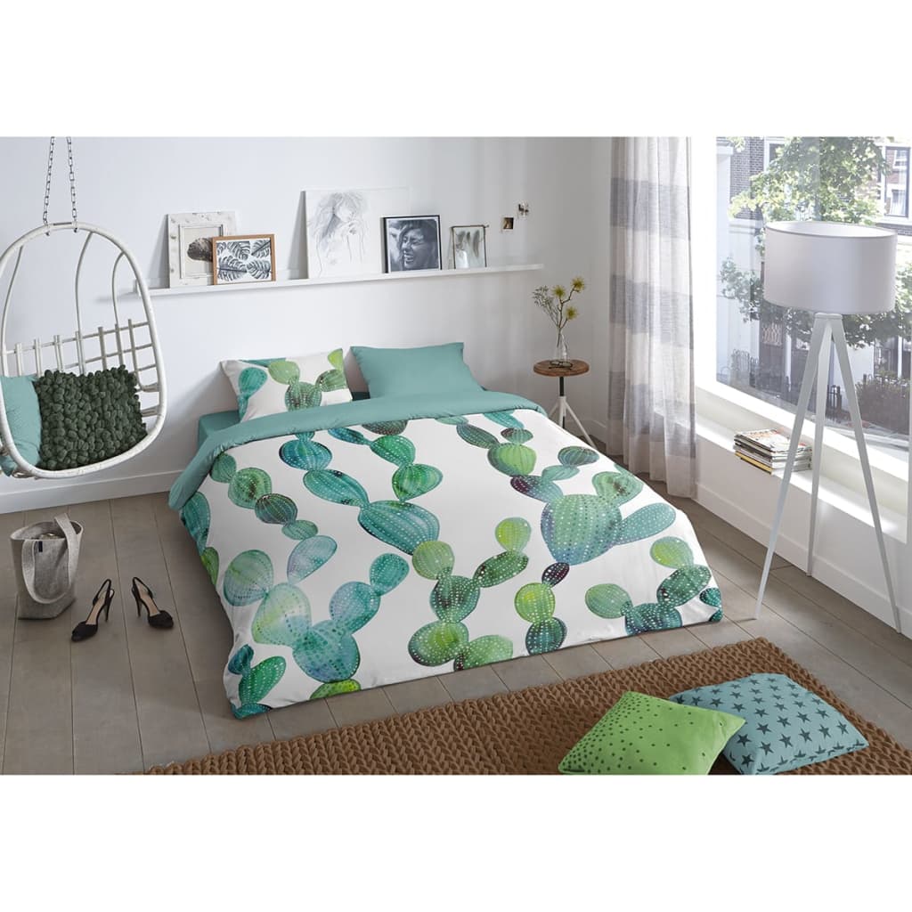 

Good Morning Dekbedovertrek 5827-P CACTUS 200x200/220 cm groen