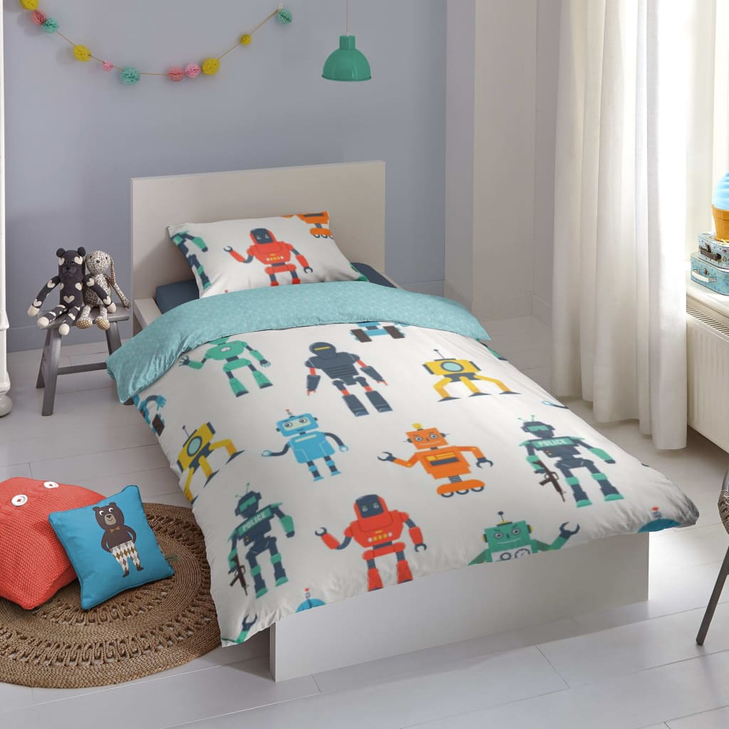 Good Morning Housse de couette pour enfants Robots 140x200/220 cm