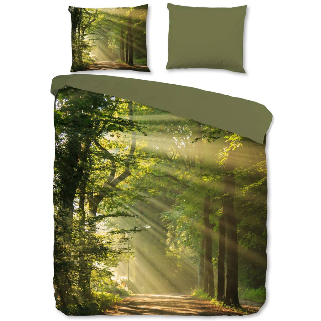 Capa de edredão WOODS 200x200/220 cm verde
