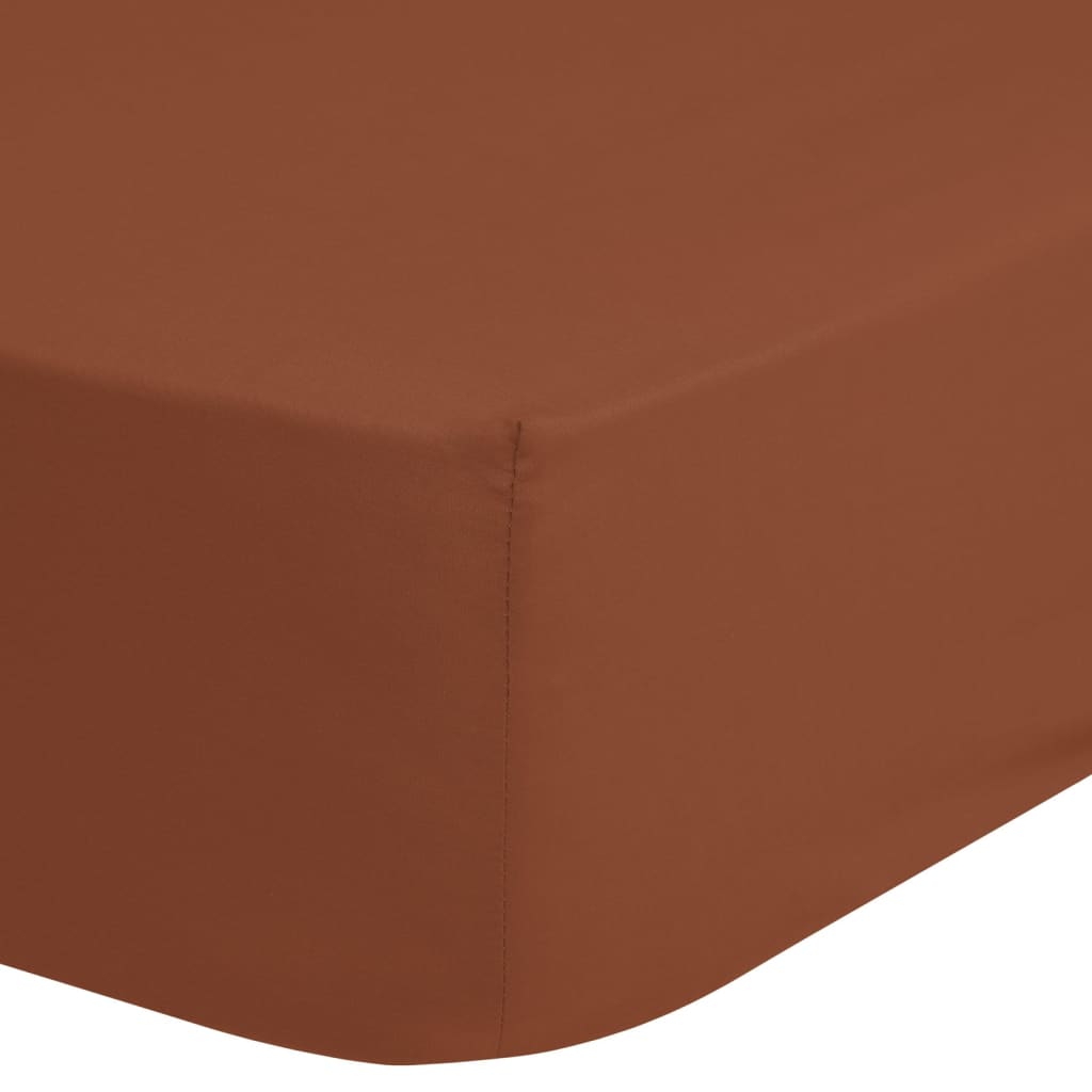 Good Morning Fitted Sheet 180x220 cm Terracotta