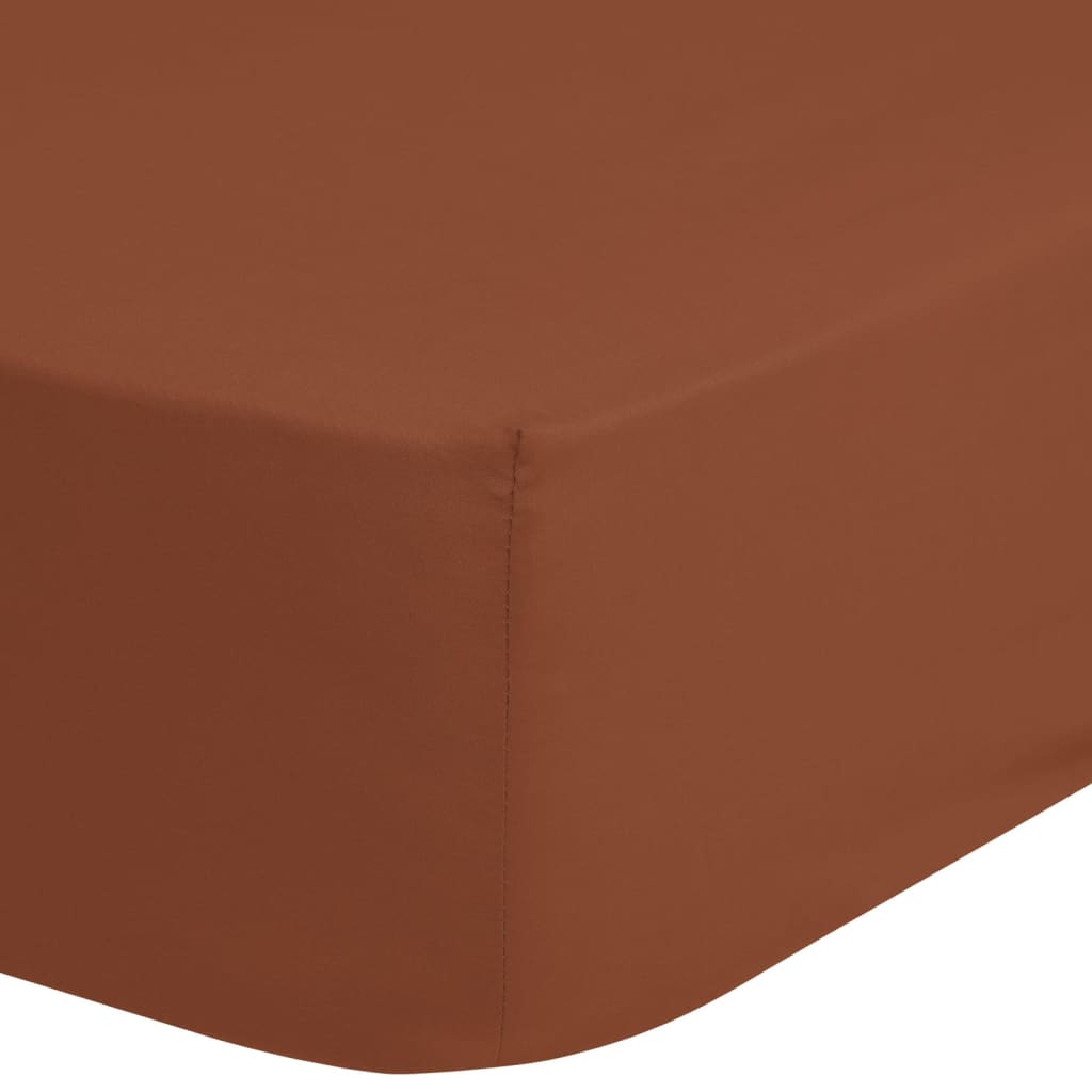 Good Morning Jersey Fitted Sheet 180x220 cm Terracotta