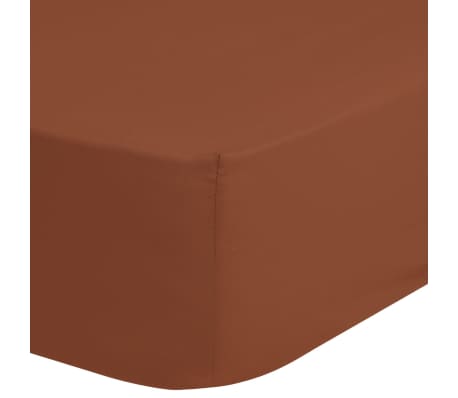 Good Morning Jersey Fitted Sheet 200x220 cm Terracotta