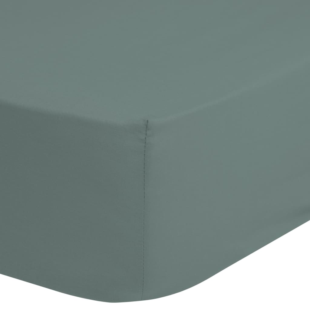 Good Morning Jersey Fitted Sheet 180x220 cm Misty Green