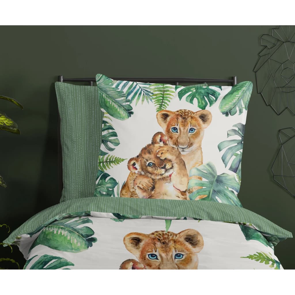 

Good Morning Kinderdekbedovertrek JUNGLE 135x200 cm groen