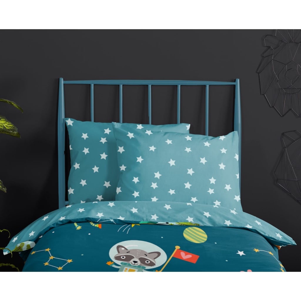 Good Morning Kids Duvet Cover SPACY 120x150 cm Petrol Blue