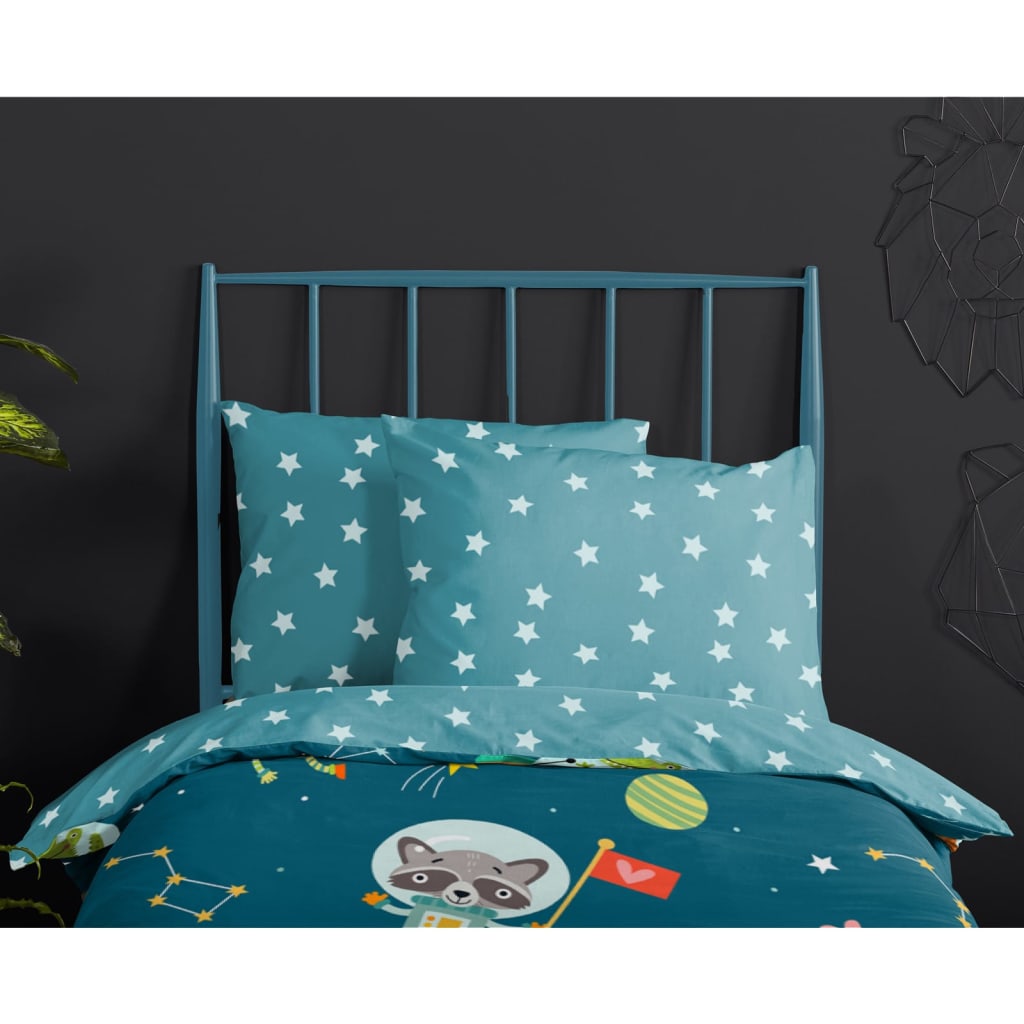 

Good Morning Kinderdekbedovertrek SPACY 100x135 cm petrolblauw
