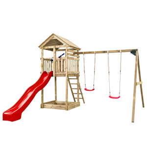 Swing King Ensemble de jeu Daan avec toboggan rouge 7888006.RD