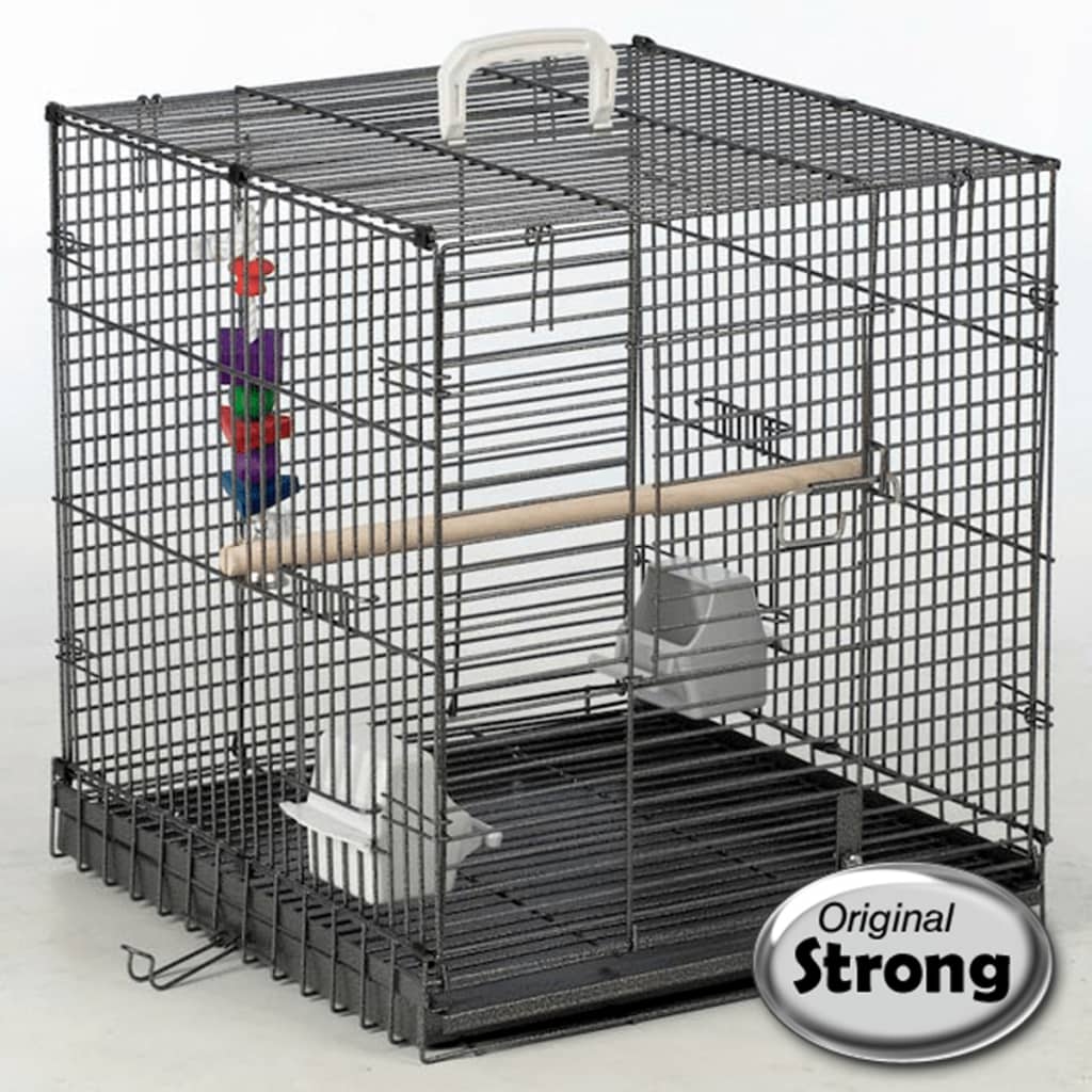 VidaXL - Strong Reiskooi voor vogels Traveller 46x48x52 cm zilvergrijs 99034