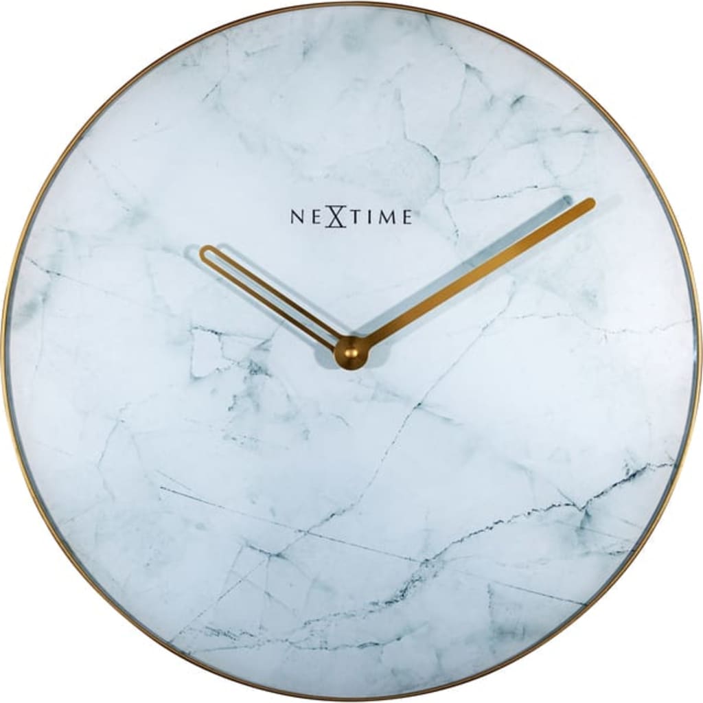 Afbeelding Nextime Wandklok Marble Ø 40 cm wit door Vidaxl.nl