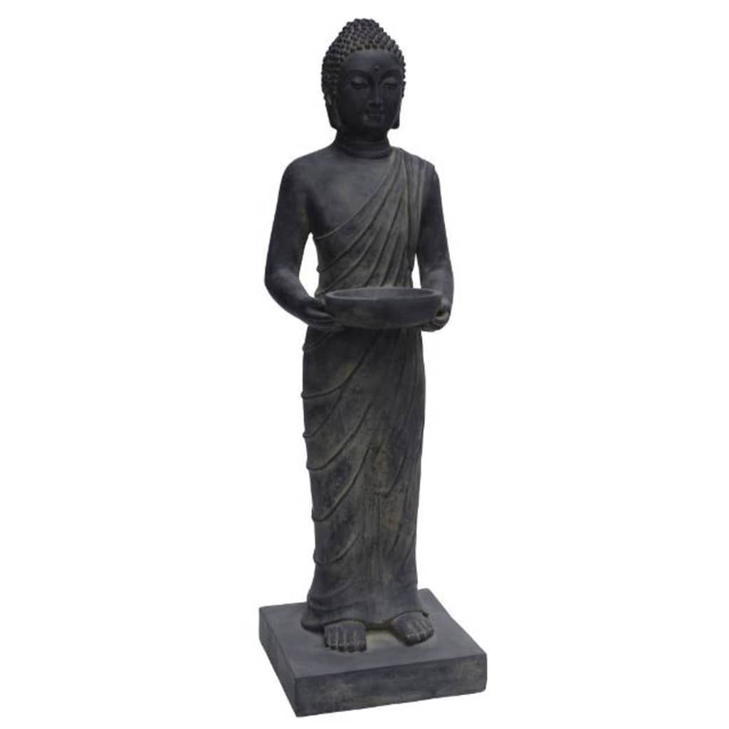 Stone-lite Boeddha Staand 29X28X100 Cm Donker Grijs Fiberclay STONE Lite