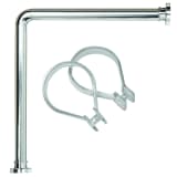 Ensemble tringle d'angle Seallux Sealskin + 12 anneaux chrome 90x90 cm