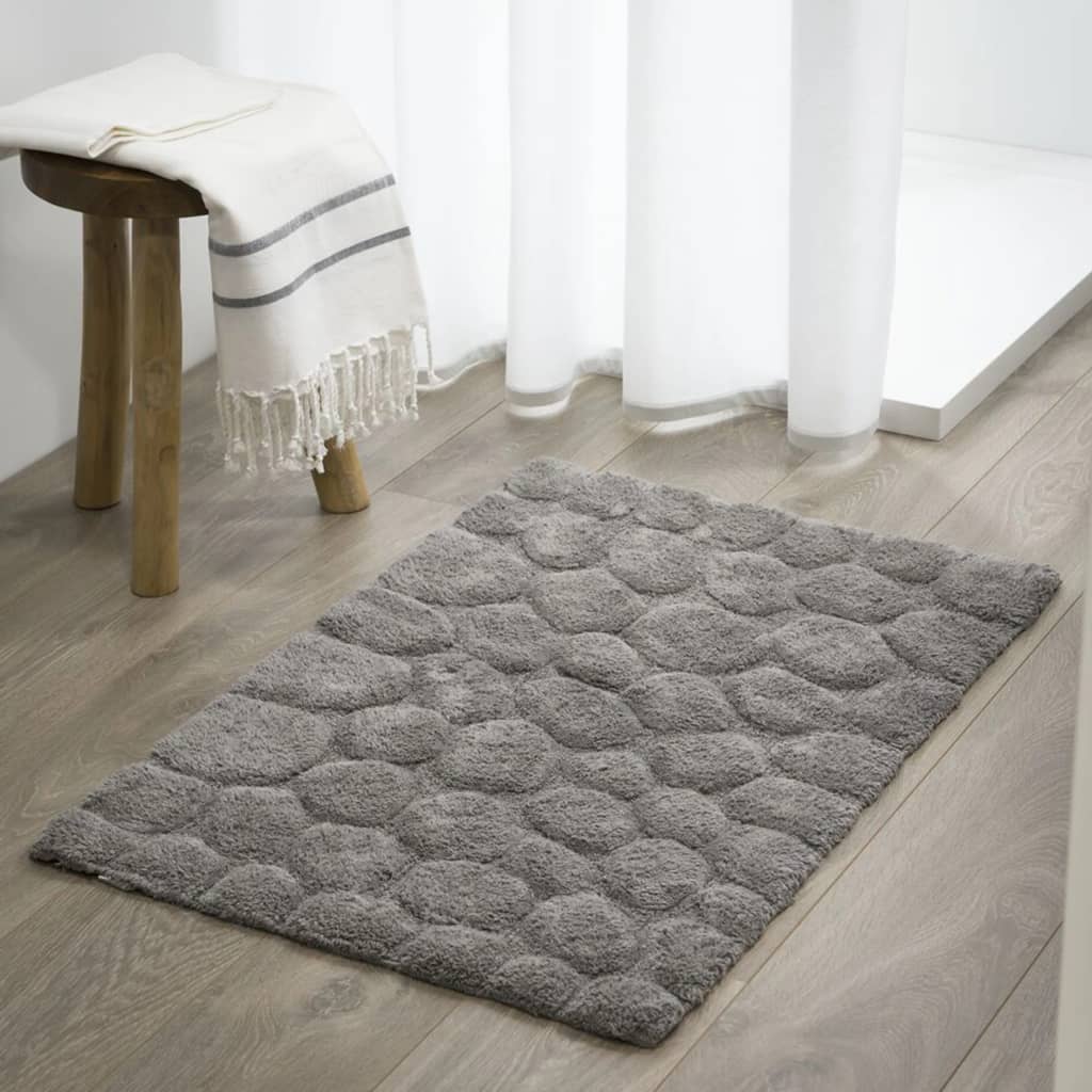 Afbeelding Sealskin Badmat Pebbles 60x90 cm katoen grijs door Vidaxl.nl