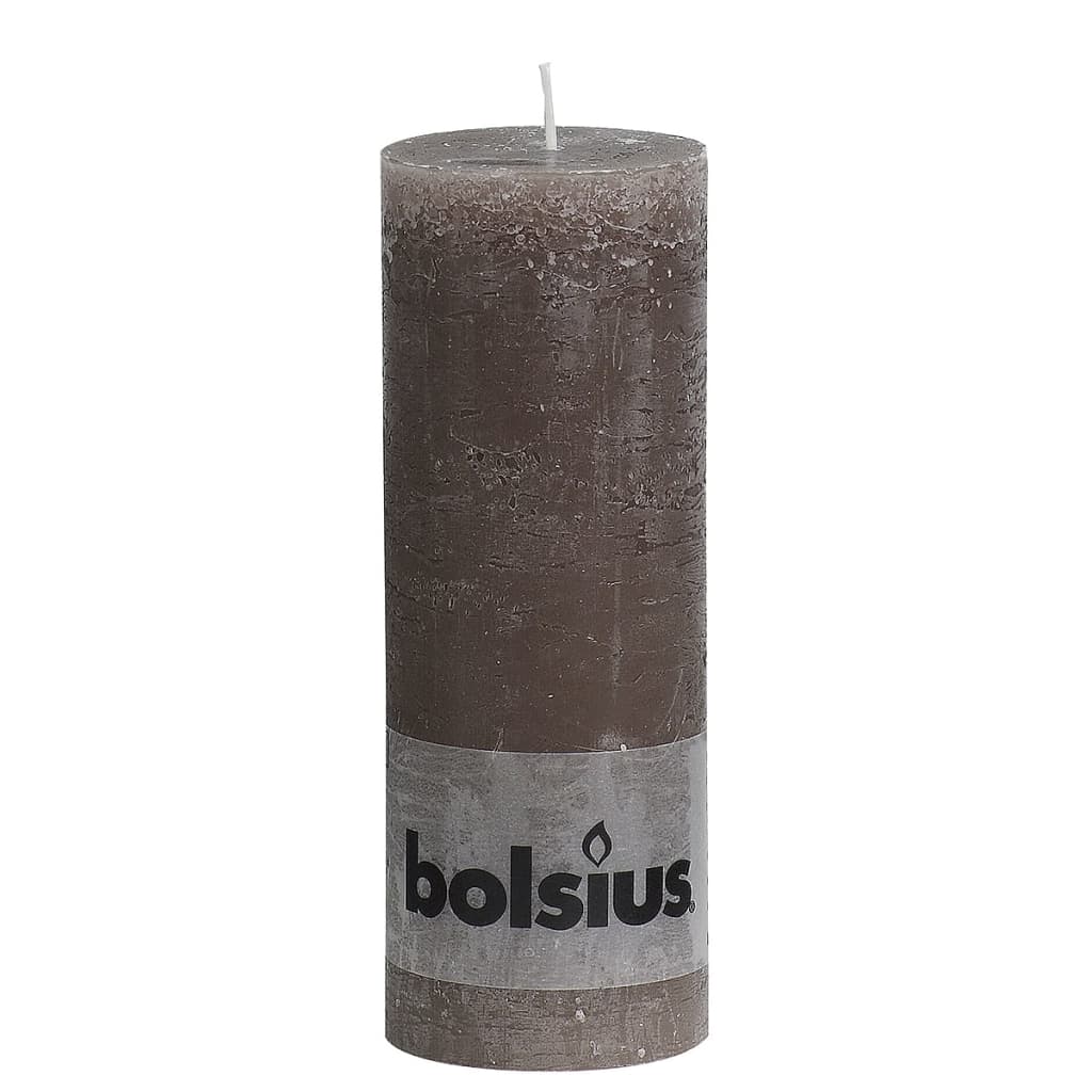 VidaXL - Bolsius Rustieke Stompkaarsen 190 x 68 mm 6 stuks Taupe