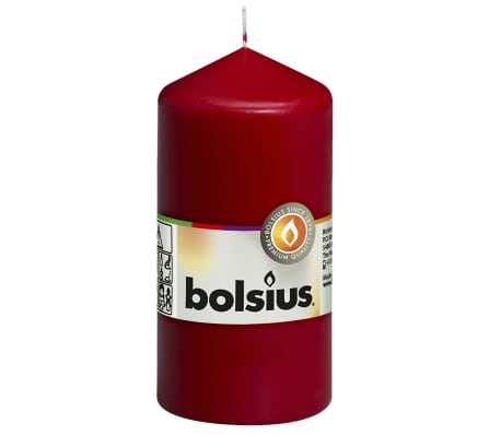 Bolsius Bougies pilier 10 pcs 120x58 mm Rouge bordeaux