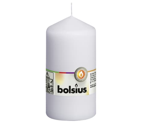 Bolsius Bougies pilier 8 pcs 130x68 mm Blanc