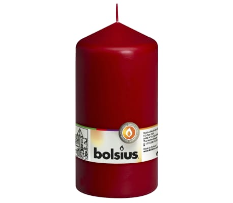 Bolsius Bougies pilier 8 pcs 150x78 mm Rouge bordeaux