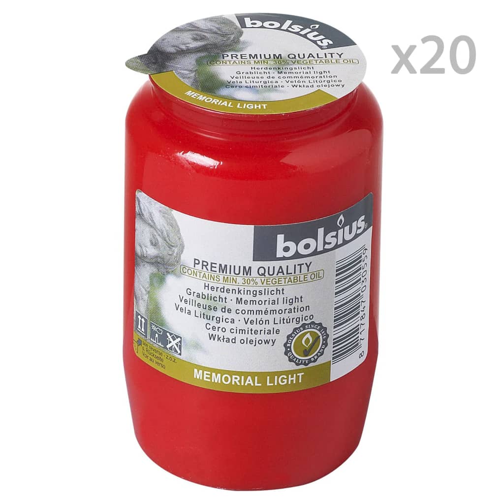 Bolsius Veilleuses de commémoration Compo No 3 20 pcs Rouge