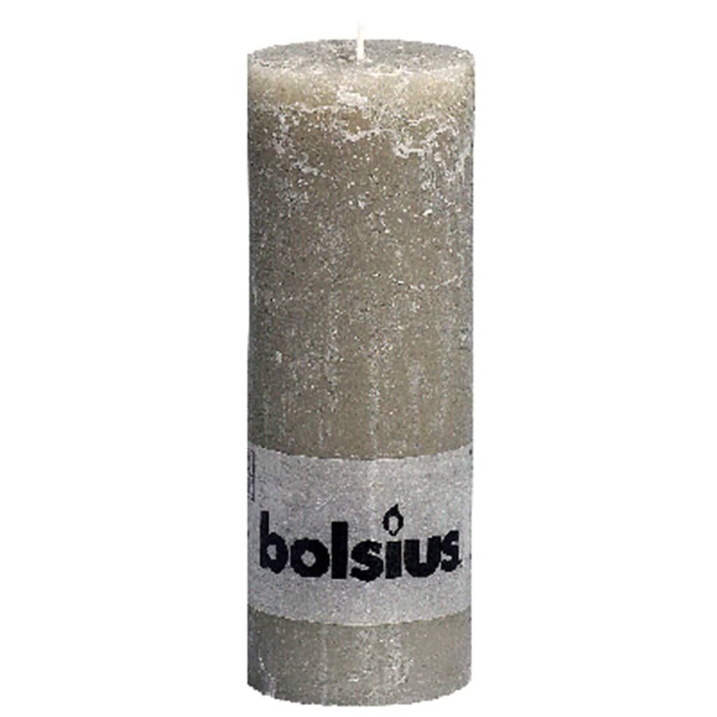 Bolsius Rustieke Stompkaarsen 190 x 68 mm 6 stuks grijs