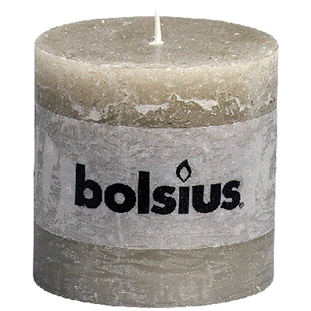 VidaXL - Bolsius Rustiekkaarsen 100x100 mm kiezelgrijs 6 st