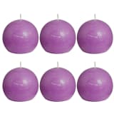Bolsius Velas rústicas redondas 6 pcs 80 mm violeta