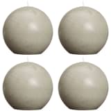 Bolsius Ball Rustic Candle Pebble Grey 100mm 4 pcs Set