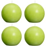4 db Bolsius rusztikus gömbgyertya szett 100 mm limezöld