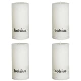 Bolsius Velas rústicas cilíndricas 4 pcs 200x100 mm branco