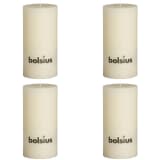 Bolsius Velas rústicas cilíndricas 4 pcs 200x100 mm branco-marfim
