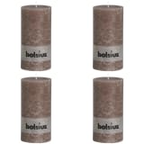 Bolsius Velas rústicas cilíndricas 4pcs 200x100mm cinzento-acastanhado