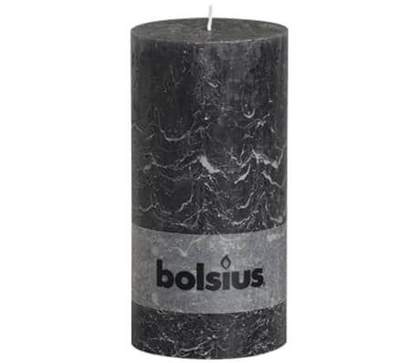 Bolsius Rustykalne świece pieńkowe, 200x100 mm, antracytowe, 4 sztuki