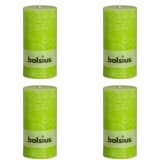 Bolsius bougie cylindre rustique 4 pièces 200 x 100 mm en vert