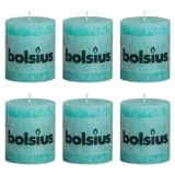 Bolsius Rustiekkaarsen 80x68 mm zeeblauw 6 st