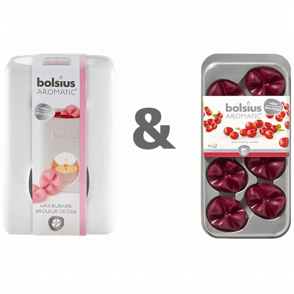 

Bolsius Wax brander set met aromatische wax Cranberry 107790501889