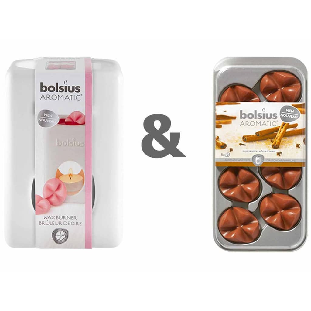 

Bolsius Wax brander set met aromatische wax Sugr & Spice 107790501887