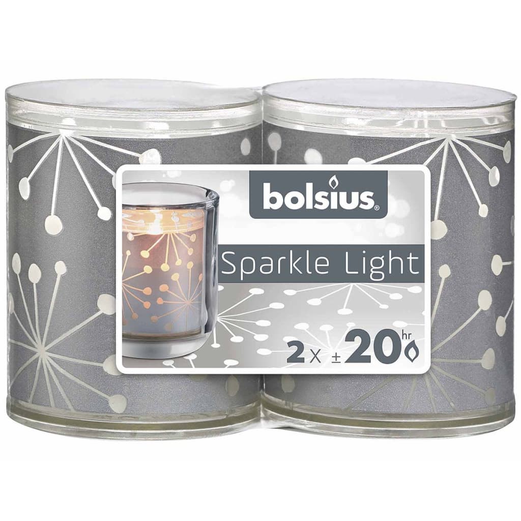 VidaXL - Bolsius 6 st Sparkle Lights Crystal zilver 103622390581