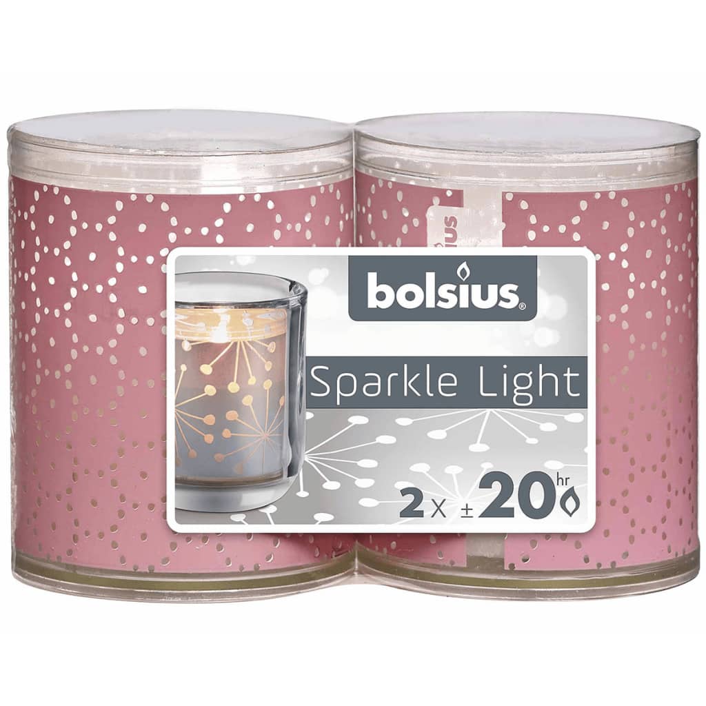 VidaXL - Bolsius 6 st Sparkle Lights Lace roze 103622390540