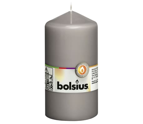 Bolsius Candele Moccoli 8 pz 130x68 mm Grigio Caldo