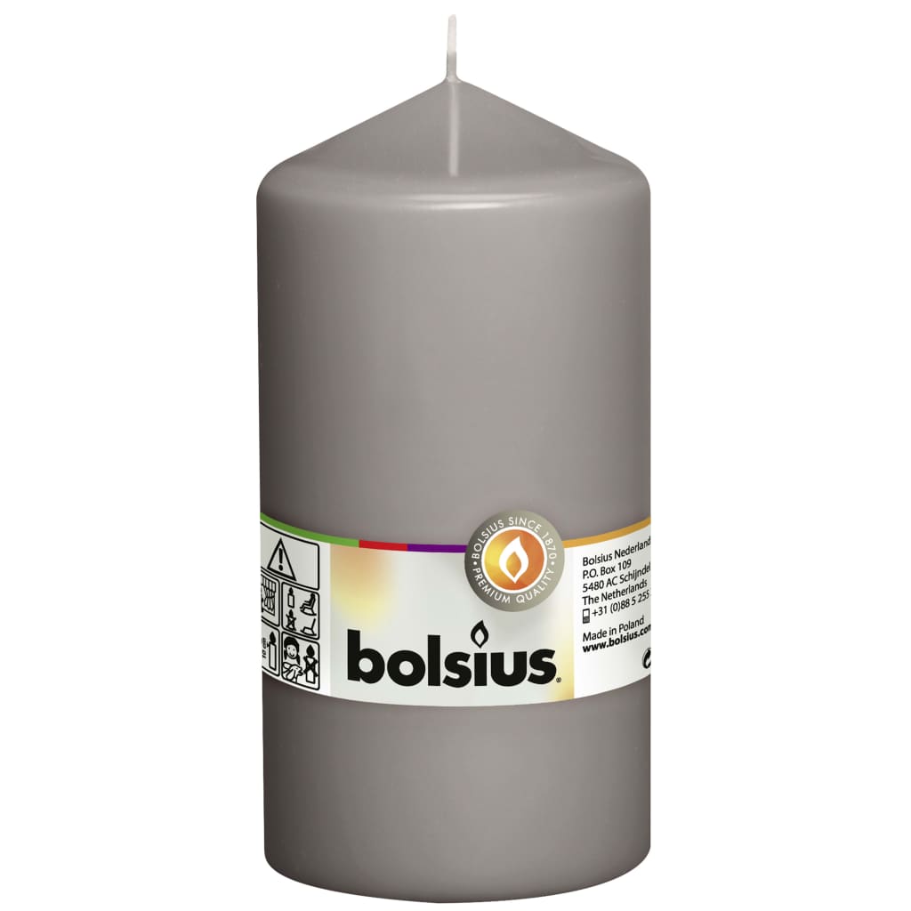 

Bolsius Stompkaarsen 8 st 150x78 mm warm grijs