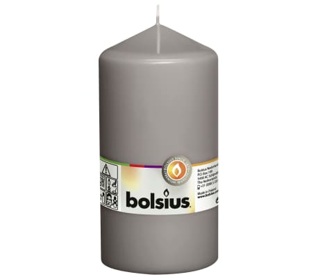 Bolsius Bougies pilier 8 pcs 150x78 mm Gris chaud