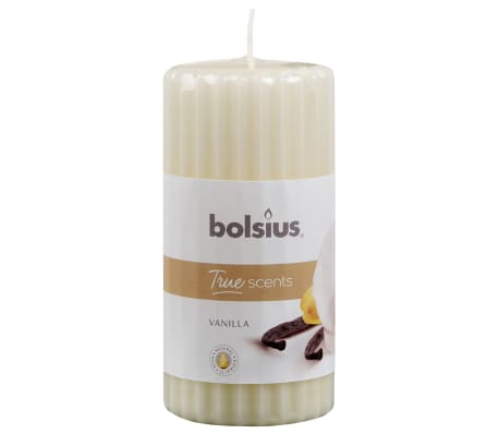 Bolsius Bougies parfumées pilier côtelé 6 pcs 120x58 mm Vanille