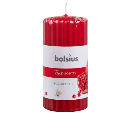 Bolsius Velas cilíndricas perfumadas c/ nervuras 6 pcs 120x58 mm romã