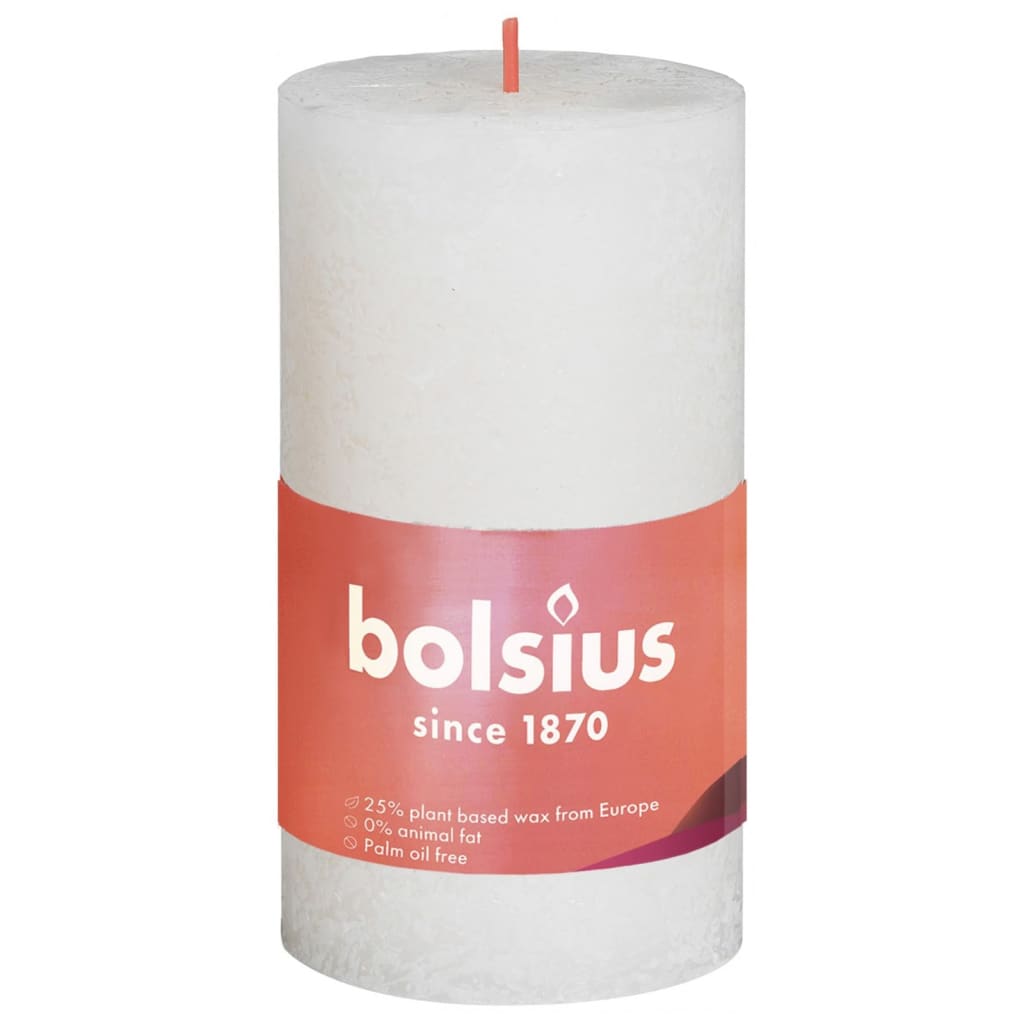 Bolsius Velas rústicas cilíndricas Shine 8 pcs 100x50 mm pérola suave