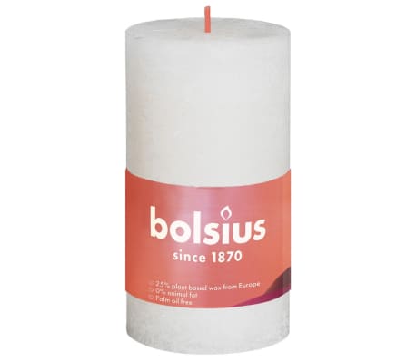 Bolsius Velas rústicas cilíndricas Shine 8 pcs 100x50 mm pérola suave