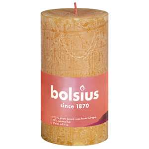 Bolsius Κεριά Κύλινδρος Ρουστίκ Shine 8 τεμ Κυψελωτό Κίτρινο 100x50χιλ