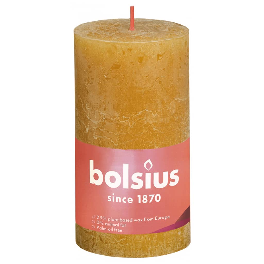 Bolsius Lumânări bloc rustice Shine, 4 buc., galben fagure, 130×68 mm