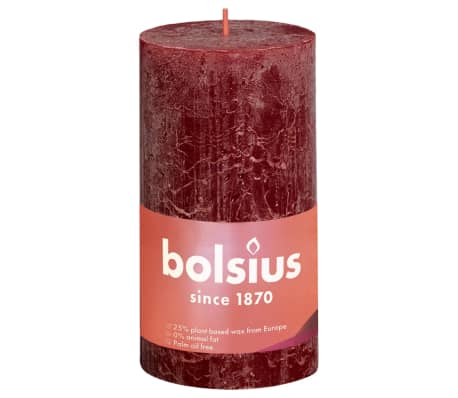 Bolsius sammasküünlad Shine 4 tk 130 x 68 mm sametpunane